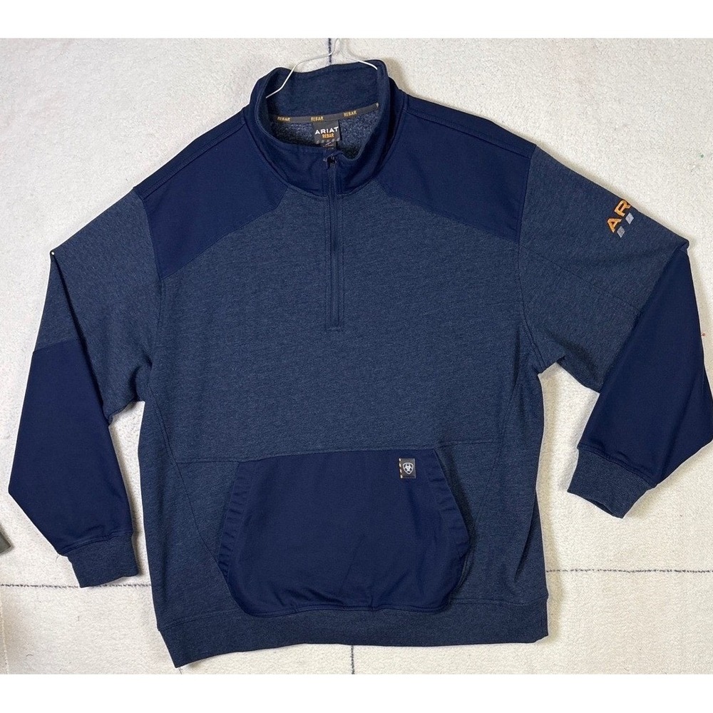 Ariat Rebar Workman Duracanvas 1/4 Zip Sweatshirt Navy Blue XXL 10046402
